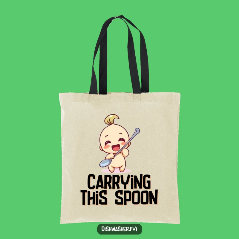 Funny Spoon Polisher Tote Bag: Carry Your Laughs with This Character Design