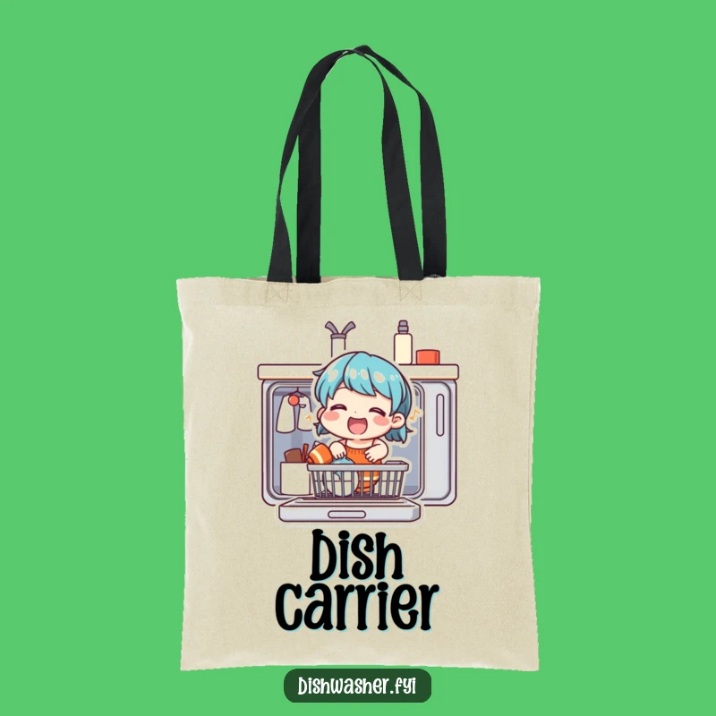 Funny Dishwasher Singing Tote Bag: Cheerful Character, Practical & Humorous Carryall