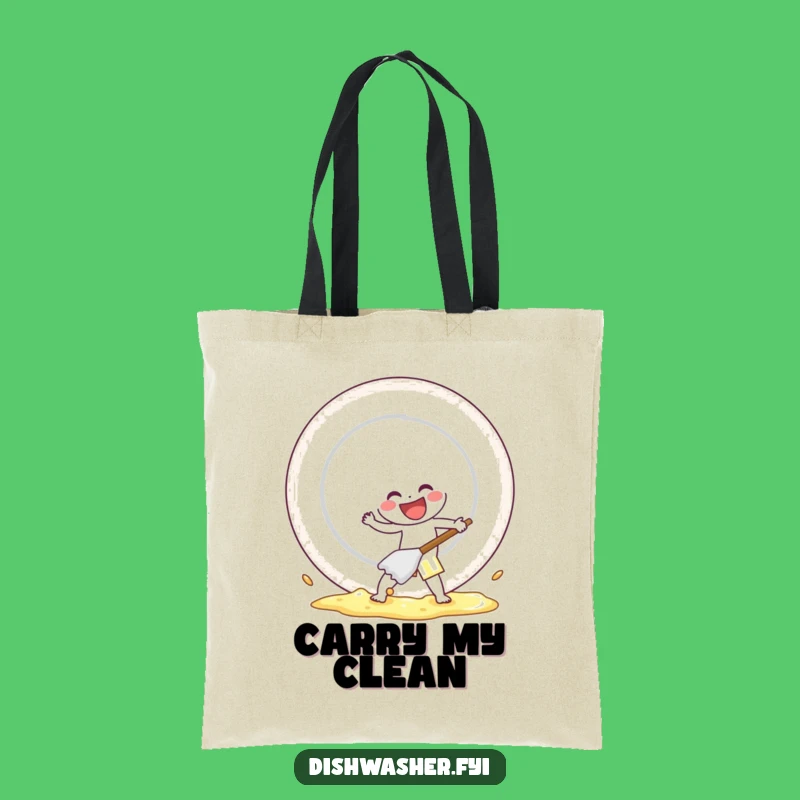 Funny Cleaning Character Tote Bag: Scrub with Gusto, Carry Everything Funny Gift