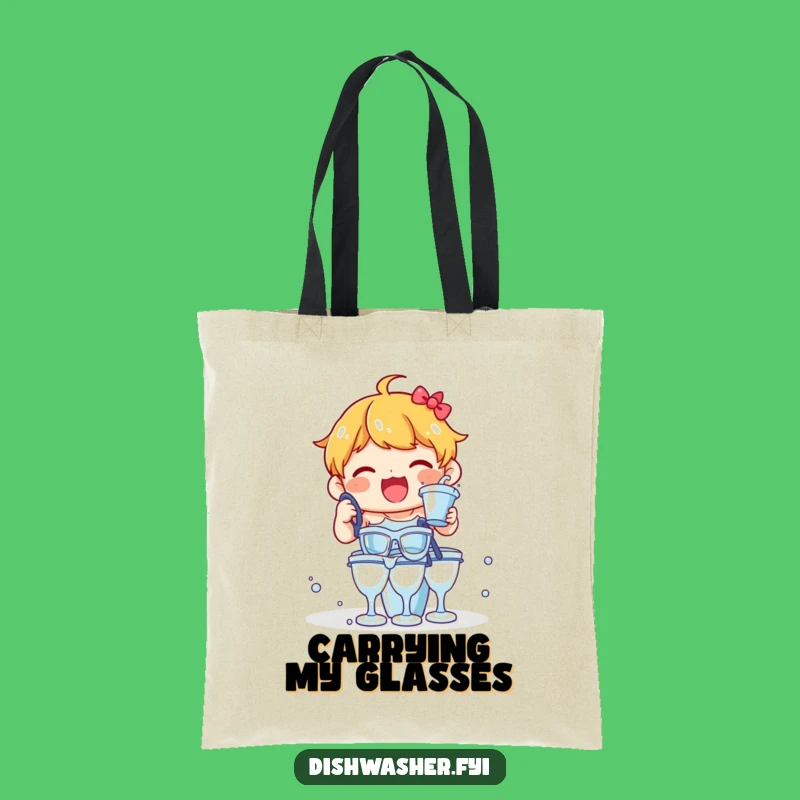 Funny Delighted Character Rinsing Glasses Tote Bag: Hilarious & Practical Gift