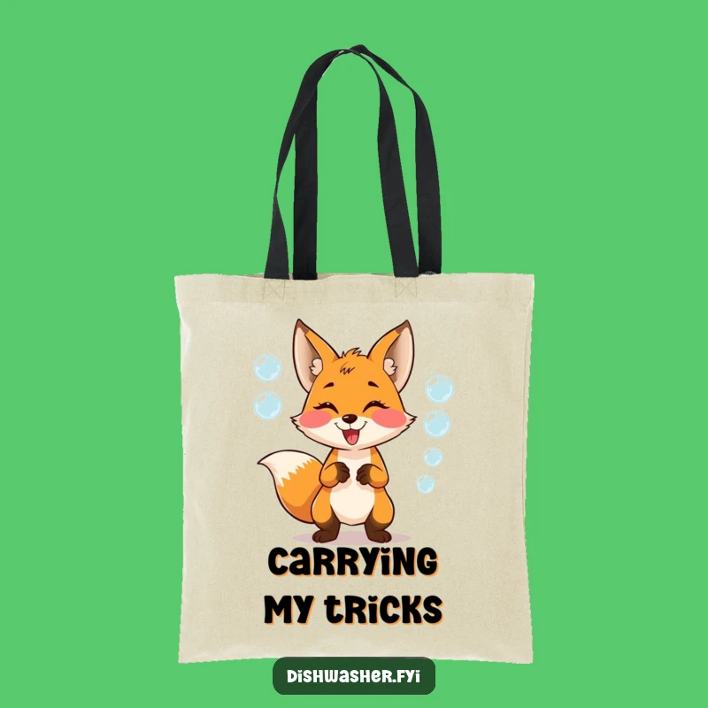 Funny Fox Juggling Bubbles Tote Bag: Carry Your Fun - Stylish & Playful!