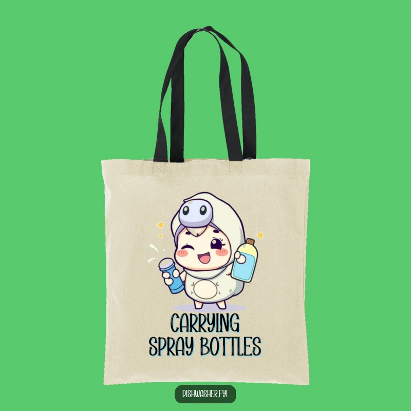 Funny Spraying Character Tote Bag: Energetic Carryall for Happy Tasks