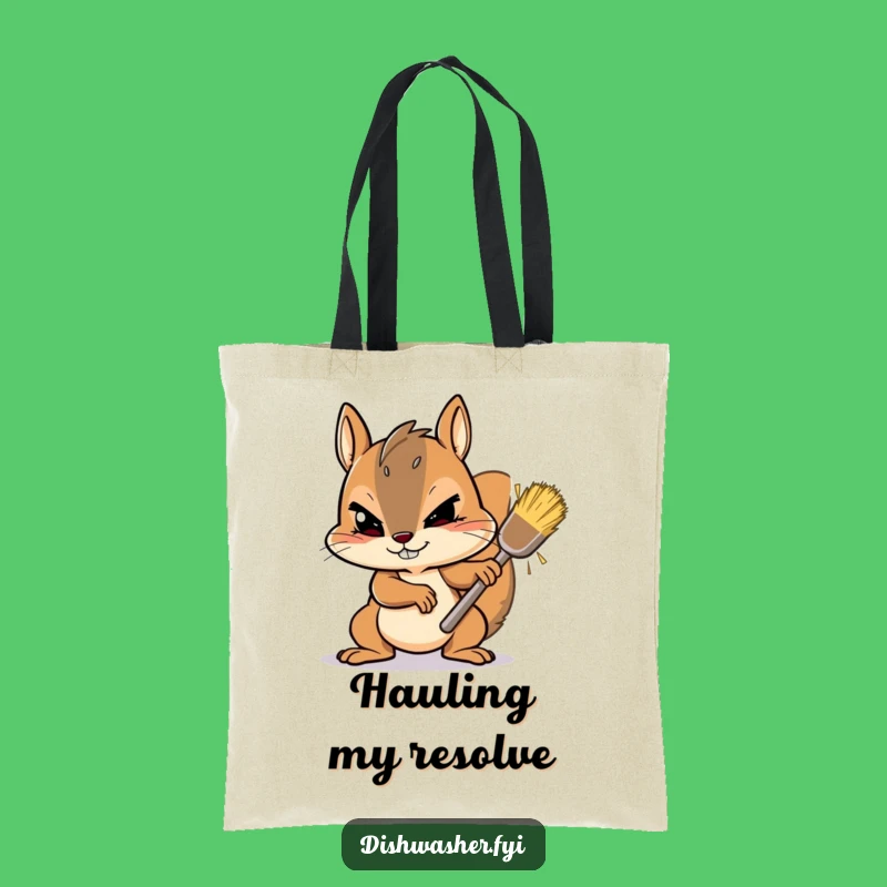 Funny Squirrel Scrubbing Tote Bag: Carry Your Grit - Practical & Fun!