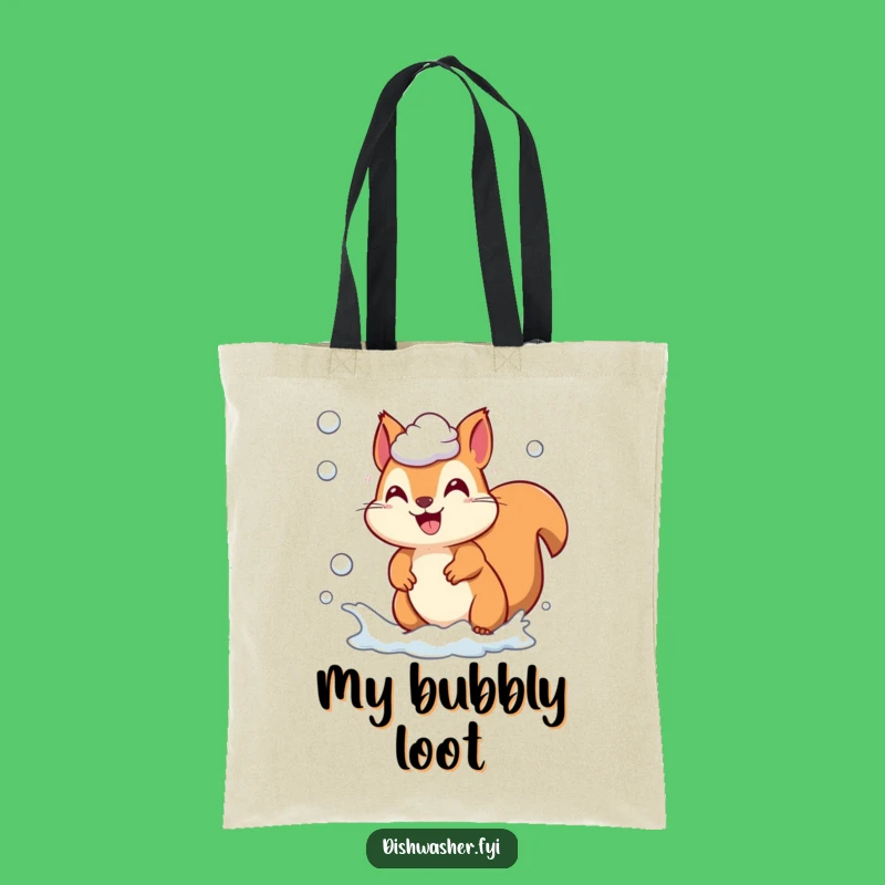 Funny Squirrel Suds Chase Tote Bag, Playful Critter Accessory, Perfect Nature Gift
